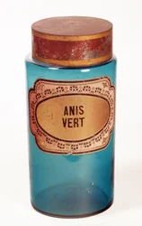 Drug Jar, with label for Anis Vert, c.1860